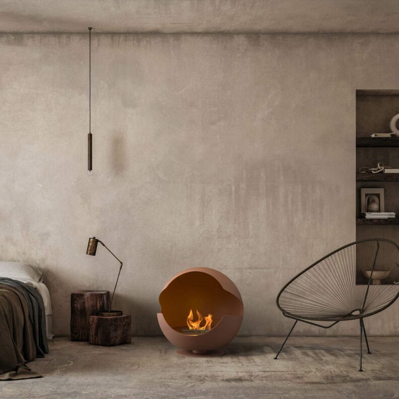 Cheminée au bioéthanol sur pied Vauni Globe – Image 3