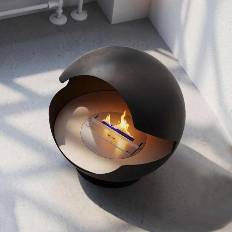 Cheminée au bioéthanol sur pied Vauni Globe – Image 2